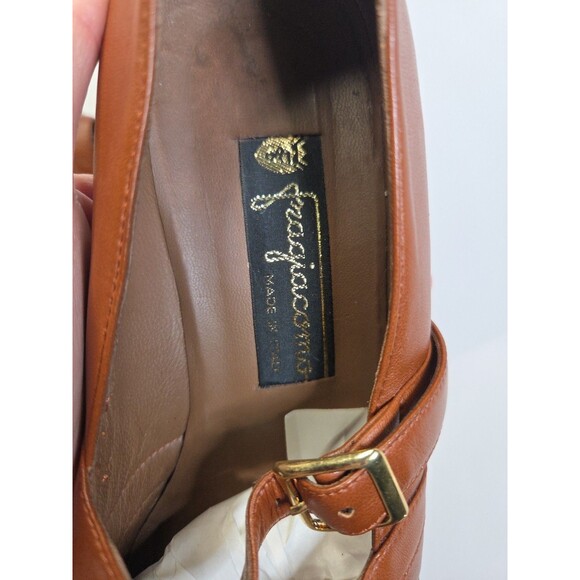 Fragiacomo Shoes Wmn 38 Cognac Leather Mary Jane Academia Librarian Granny - Picture 6 of 12
